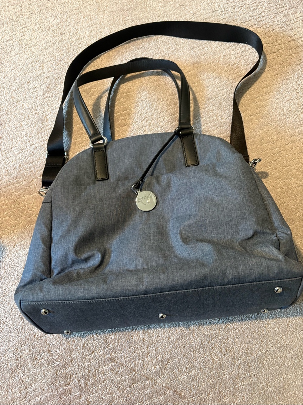 Lo and Sons OG Gray Travel Tote Bag with Shoulder Strap